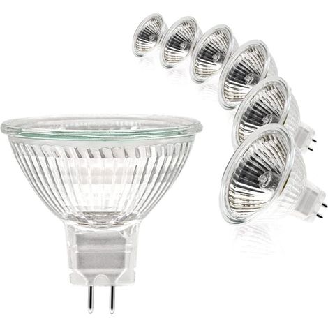 [NIEMALS VERWENDET] Halogenlampen, MR16-Spotlampe, 12V 35W Lampe, GU5.3 dimmbare MR16 Lampe, 2-polige warmweiße 2700K Halogenlampen, 6er-Pack [Energieklasse G]