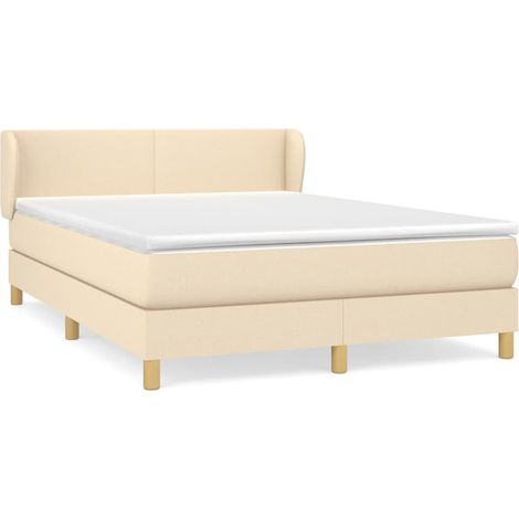 Maison Exclusive - Giroletto a Molle con Materasso Crema 140x19 cm in Tessuto (1/5)