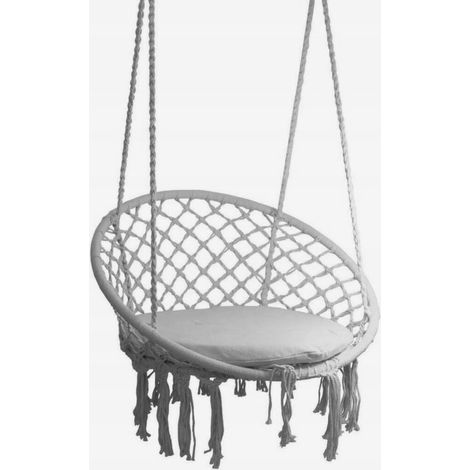 Fauteuil suspendu brésilien avec coussin RIO Gris (1/5)
