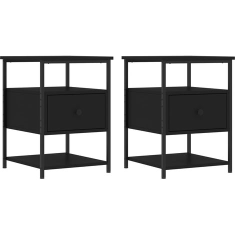 Maison Exclusive - Nachttische 2 Stk. Schwarz 40x42x56 cm Holzwer