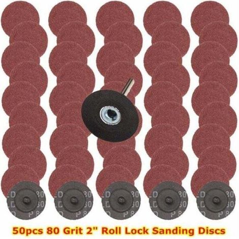 Schleifscheiben, 50-teiliges Set Schleifscheiben, 50-mm-Schleifscheiben, Schleifpapier, Körnung 80 zum Polieren und Entrosten (1/4)