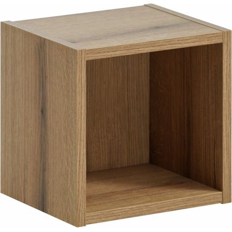 Badezimmer-Aufbewahrungswürfel VANO – Offen – Eichenfarbe – L26 × T27 × H21 cm – Zum Aufhängen