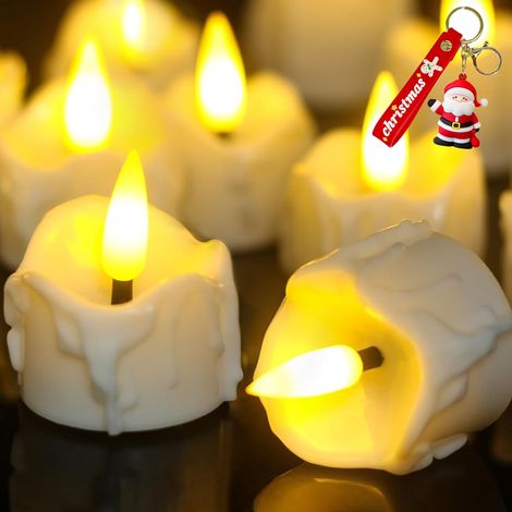 12 Stück LED Teelichter mit Timer – 3D Flackernde Flamme Elektrische LED Kerzen Lange Brenndauer – Perfekt für Silvester, Weihnachten & Zimmer Deko 2024.