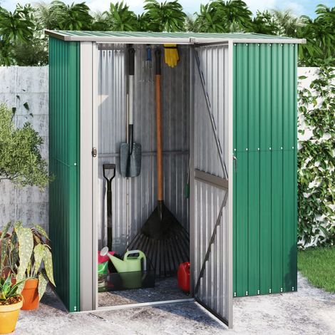 Abri de jardin métal 180,5x97x209,5 cm – Acier galvanisé – Porte verrouillable – Conception en pente pour drainage efficace – Inlife (1/5)