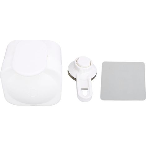 Dispensador de jabón líquido con ventosa, no requiere perforación, capacidad de carga de 3 kg, montaje en pared, botella de plástico blanco con botón pulsador, para lavabo de baño y cocina.