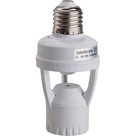 Porte Lampe avec Détecteur de Mouvement 360° Blanc - Référence 1179910 (1/5)