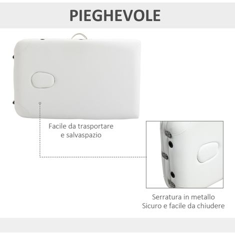 Table de massage professionnelle pliante, cadre aluminium blanc, dimensions 215x81x61-84 cm, idéale pour soins esthétiques et bien-être. (1/5)
