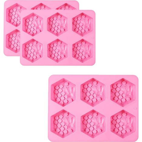 3 Pièces Silicone Cake Nid d'Abeille Moule, Moule Silicone Patisserie, Moule Silicone, Se Utiliza para Hacer Jabón, Chocolate, Galletas, Dulces (1/5)