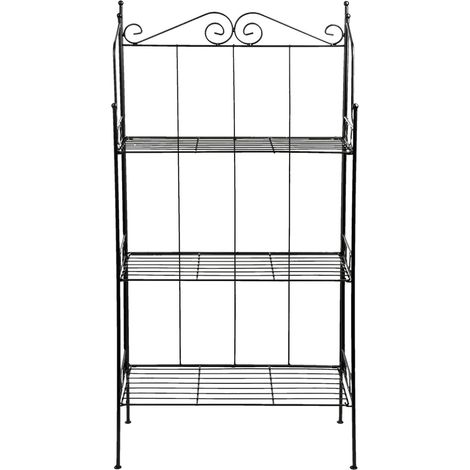 Esschert Etagere Schwarz mit 3 Böden 55,5 x 109,6 cm - Metall (1/8)