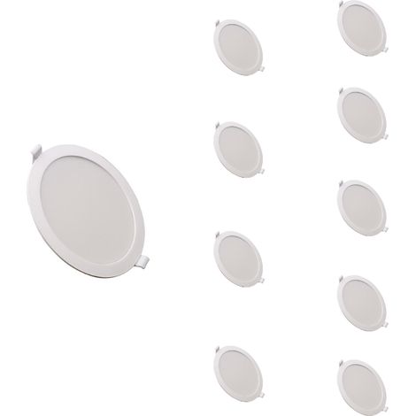 Pack de 10 - Spot LED Extra Plat Downlight Rond 12W Blanc CCT - 3000K/4000K/6000K - SILUMEN (1/4)