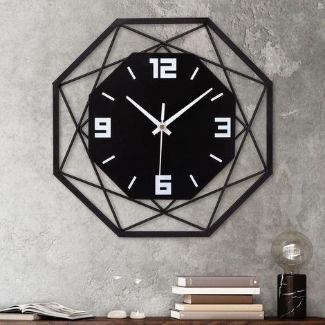 CCYKXA Large Metal Wall Clock, Silent Wall Clock without Ticking, Vintage Style Pendulum Clock for Living Room, Bedroom, Kitchen, Office
