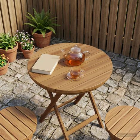 vidaXL Piano del tavolo Ø 40 x 3,5 Rotondo Legno di teak solido (1/5)