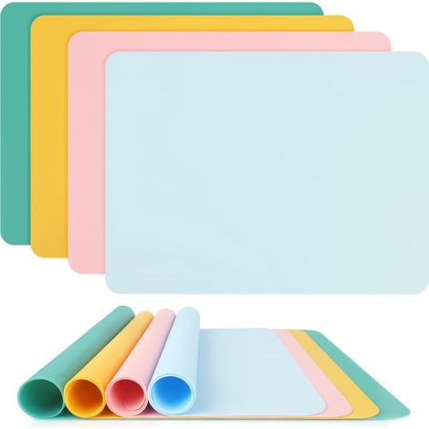 Lot de 4 Protections de Table en Silicone 30x40 cm, Tapis en Silicone Resistant a la Chaleur (1/5)