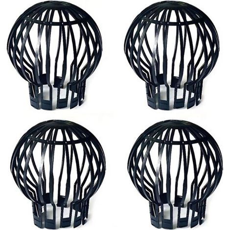Grilles de protection pour descentes de gouttière de 13,2 cm de diamètre, lot de 4. Empêche l'accumulation de feuilles et de débris. Installation facile. (1/4)