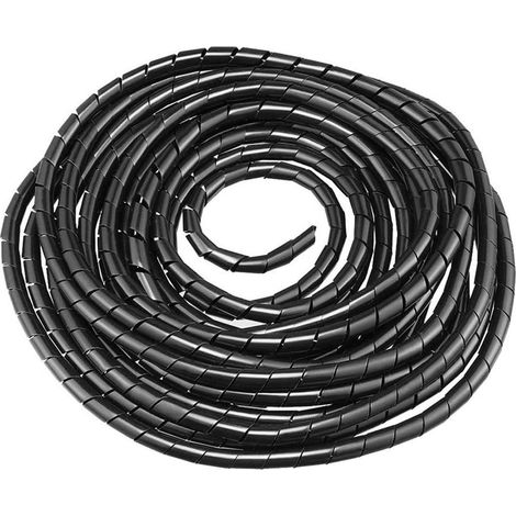 1 Gaine Spirale Flexible 7,5m Diamètre 12mm Protection Câble TV PC USB Noir