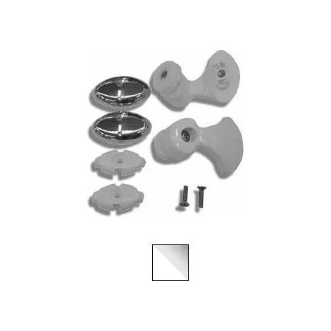 Kit di cuscinetti con staffe LUNES R Bianco / Cromo