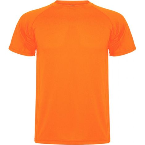 Camiseta técnica de manga corta ranglán de escote redondeado MONTECARLO ROLY L Naranja Fluor