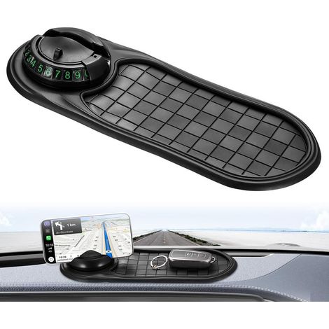 Non-slip dashboard mat, dashboard mat with cable, phone holder for glasses, keys, mobile phone, coins (1/5)