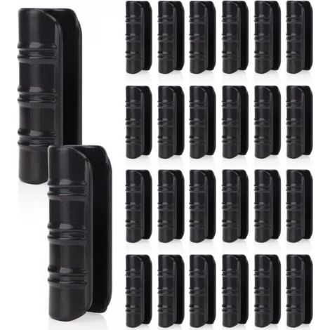 FLITI 24 Stück Gartenschlauchclips, Kunststoffclips für Gewächshausfolie, Schlauchklemmen-Anschlusssatz für Gewächshaus-Bannerrahmenschuppen, Schwarz, 25 mm