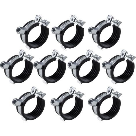 10x Stahl Rohrschelle 57-61 mm 2 Zoll Rohrhalter Rohrhalterung Rohrbefestigung (1/5)