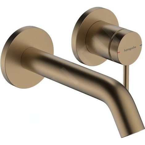Hansgrohe – Mitigeur de lavabo encastré avec vidage – Installation à 2 trous – EcoSmart+ débit 4 l/min – Bronze brossé – 73350140