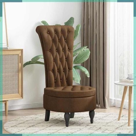 42020686 Fauteuil à pantoufle Marron 56,5 x 70 x 110 cm Simili daim (1/5)