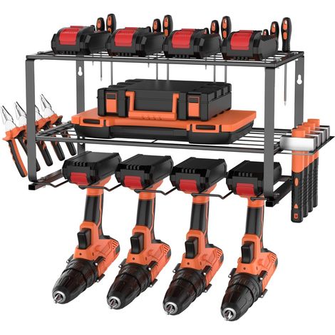 Support mural, support de rangement pour outils électriques de garage, support à outils en métal pratique robuste, adapté aux garages et aux ateliers