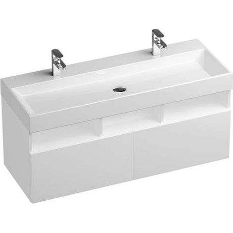 Ravak Natural - Mueble para lavabo 120x45x45 cm, blanco brillante X000001053 (1/5)