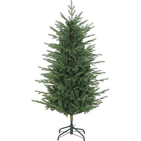 HOMCOM árbol de Navidad artificial 150 cm, árbol de Navidad con 1186 ramas densas, soporte metálico plegable, fácil montaje, para interior, verde (1/5)