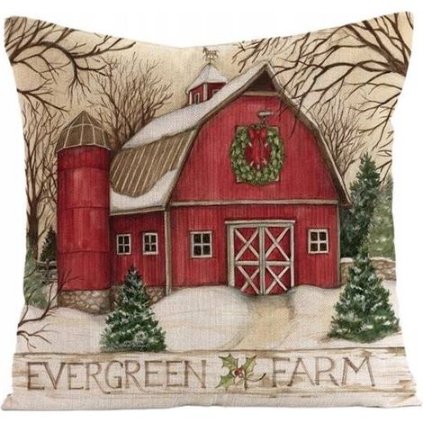 Funda de almohada navideña de invierno Ecarla 45x45cm Cottage POD172
