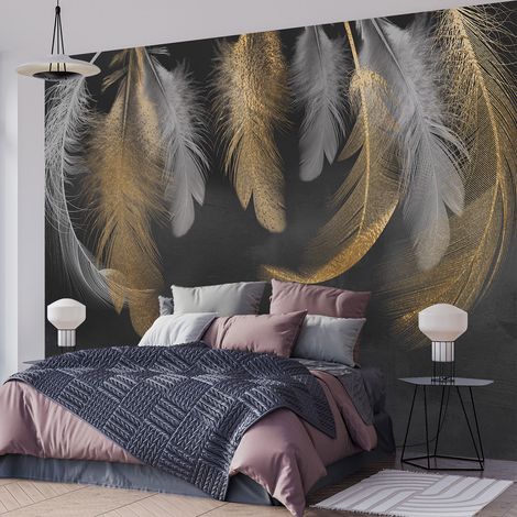 Papier peint panoramique - Plumes - 390 cm x 244 cm (1/4)