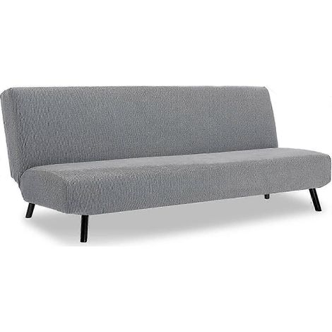 Housse de canapé sans accoudoirs, housse extensible élastique antidérapante en tissu doux (gris clair) (1/5)