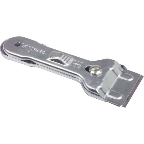 Verre Céramique Spatule pour le nettoyage des surfaces de cuisson Manche Ergonomique avec fonction Rideaux argenté (1/5)