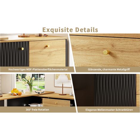 Table de repas portable avec espace de rangement . La table peut être tournée à 360°. C’est une table de repas moderne et mobile. Idéale pour les cuisines, elle peut également servir de table basse. (1/5)