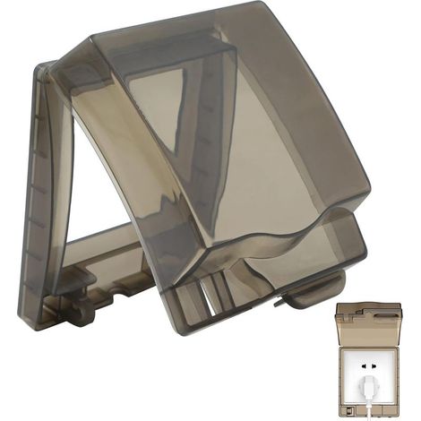 Custodia protettiva impermeabile per presa elettrica – IP55 resistente all'umidità – Fissaggio a vite per una maggiore sicurezza – Apertura facilitata a 120° (1/5)