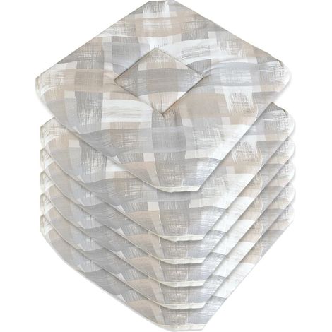 Lot De 6 Coussins De Chaise Coton Avec Des Ailes Lavable Doux Universel Housse De Chaise Shabby Chic