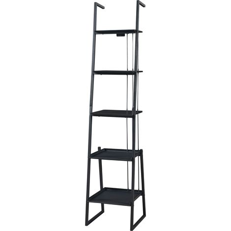 Scaffale dal design senza tempo per soggiorno/camera da letto mobile contenitore stile scala 184 x 40 x 40 cm nero 030011331
