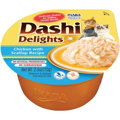 INABA Dashi Delights Poulet aux pétoncles pour chats - Une gourmandise savoureuse et saine (1/5)