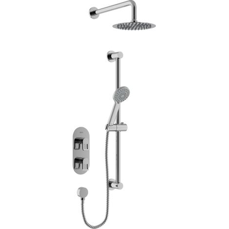Bristan Saffron Dual Concealed Mixer Shower with Shower Kit and Fixed Head - Chrome (1/2)