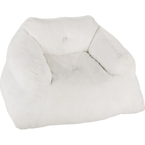 Fauteuil poire pour adultes 124 x 111 x 68 cm confort ergonomique assise spacieuse en velours beige