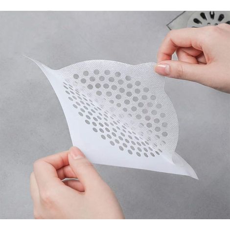 15 filets de vidange pour bonde, autocollants en tissu non tissé, mailles fines, adhésif étanche, usage salle de bain cuisine lavabo (1/5)