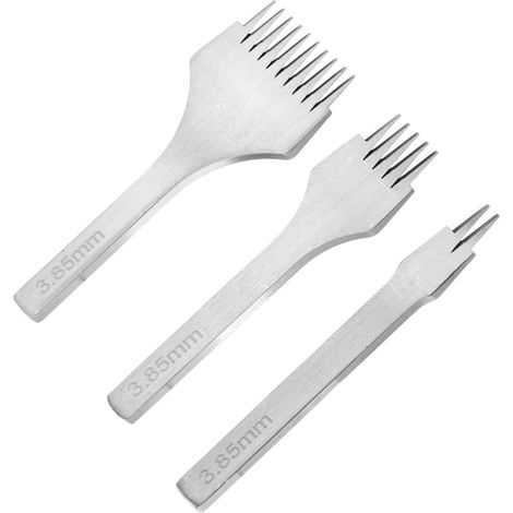 Poinçons en acier pour maroquinerie, kit de 2/5/10 pointes pour couture et perforation du cuir, outil professionnel (1/4)