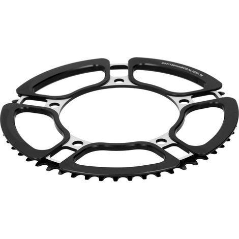 Plateau vélo MEIJUN 130mm BCD 53T mono-vitesse, pédalier creux noir, accessoire conversion (1/5)