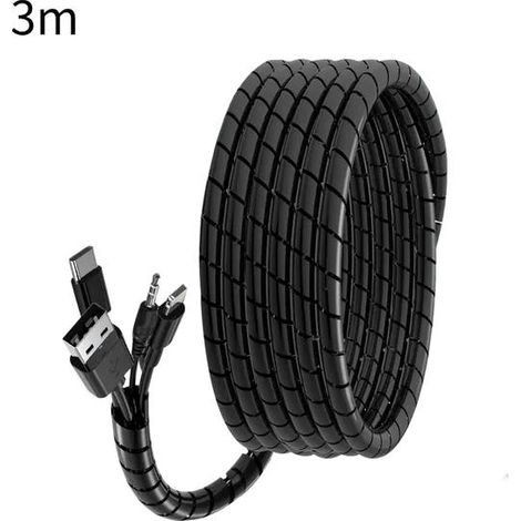 3M Cache Cable Spirale 20mm, Gaine Spirale Flexible Protege Cable for Bureau/Ordinateur, Kit de Câble Rangement pour Le Câble d'Antenne TV/PC/USB (1/4)