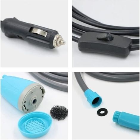 Douche Portable Camping - Douches de Randonnée Voyage - 12V Allume-cigare - Pommeau Douche Tuyau Pompe Douchette (1/3)