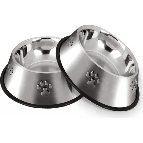Hundenapf, Katzennäpfe aus Edelstahl, rutschfeste Stahlnäpfe mit Gummiboden, Wassernäpfe für Haustiere (1/5)