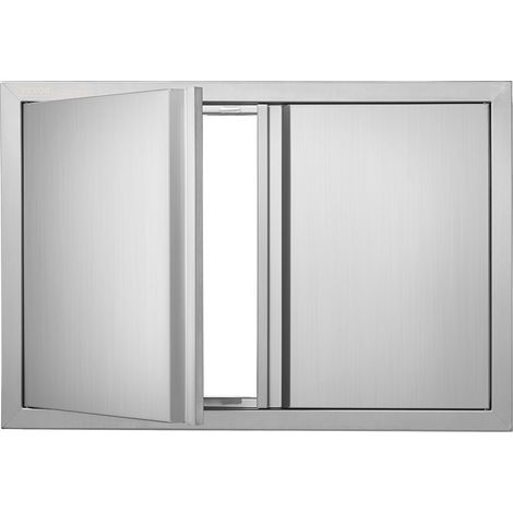 Porte d'Accès pour Barbecue, Double Porte de Cuisine Extérieure 774x532x45 mm, Porte Encastrée en Inox, avec Poignée Encastrée, pour Îlot de Barbecue, Station de Grillades, Placard Extérieure (1/5)