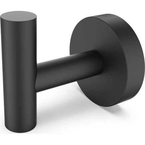 AIDUCHO Set mit 1 Edelstahl-Wandhaken (SUS 304) für Badezimmer, Schwarz (1/5)