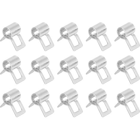15Pcs Collier À Ressort Pour Tuyau De Carburant Silicone Nickelé (1/5)