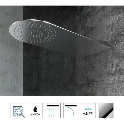 Soffione doccia a parete acciaio inox punta tonda (1/5)